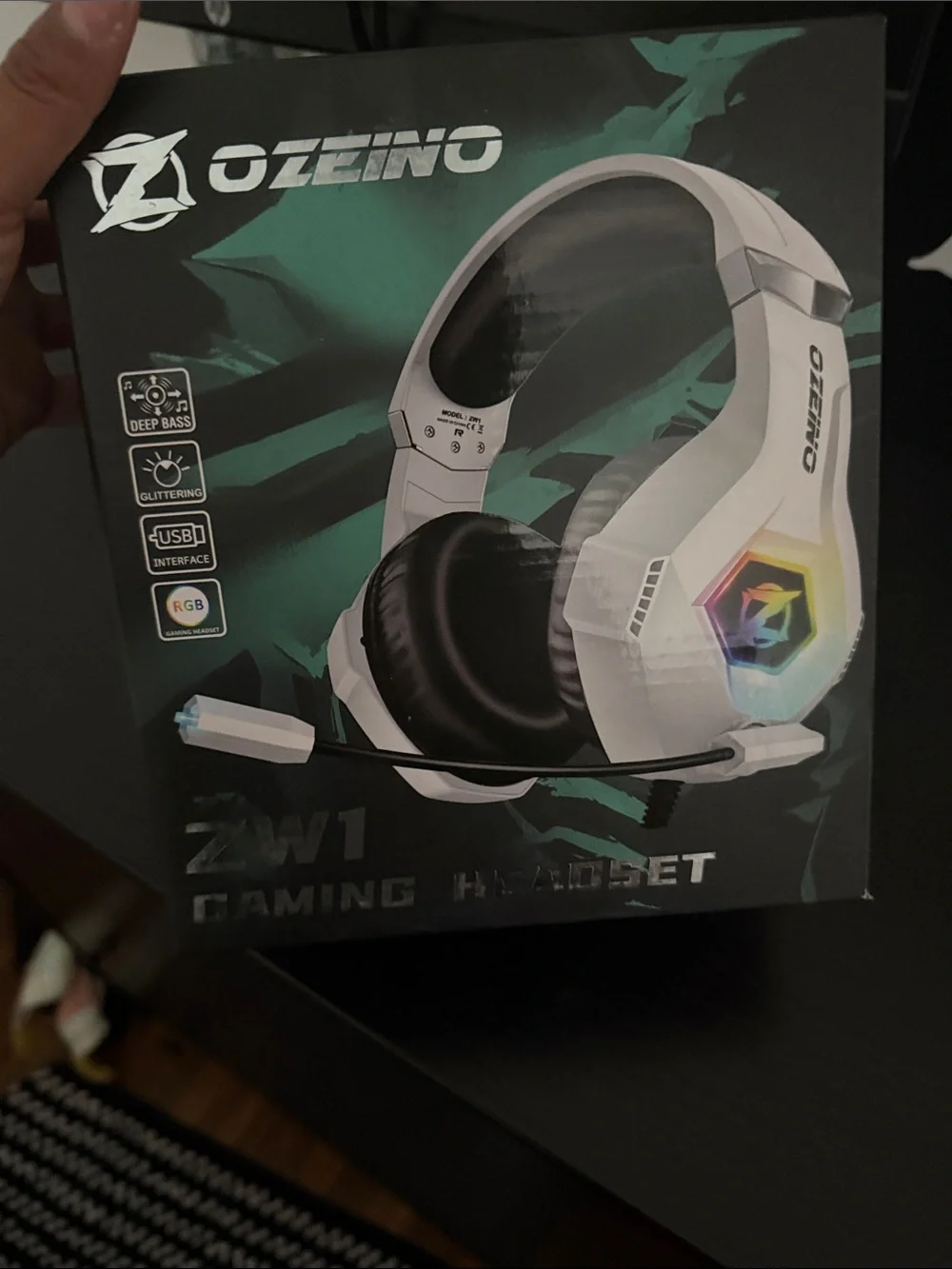 White Gaming Headset with RGB Lighting